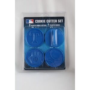 MLB Texas Rangers Logo Baseball Cookie Cutter 4 piece set Blue New